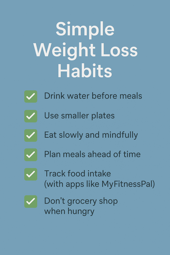 Simple Weight Loss Habits Checklist
