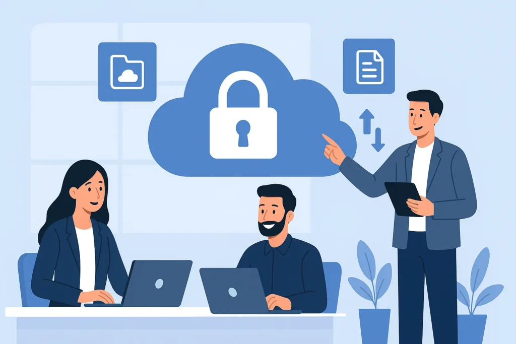 Business Team Using Cloud Tools